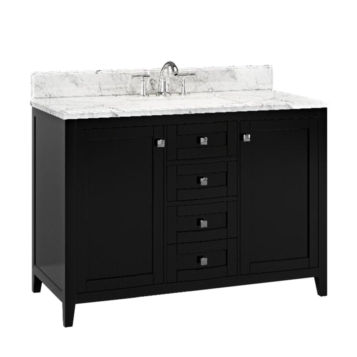 Coltrane Espresso Freestanding Solid Wood Bathroom Vanity With Premium Carrara Natural Marble Sink Top with 4 In. Backsplash - BUILDMYPLACE