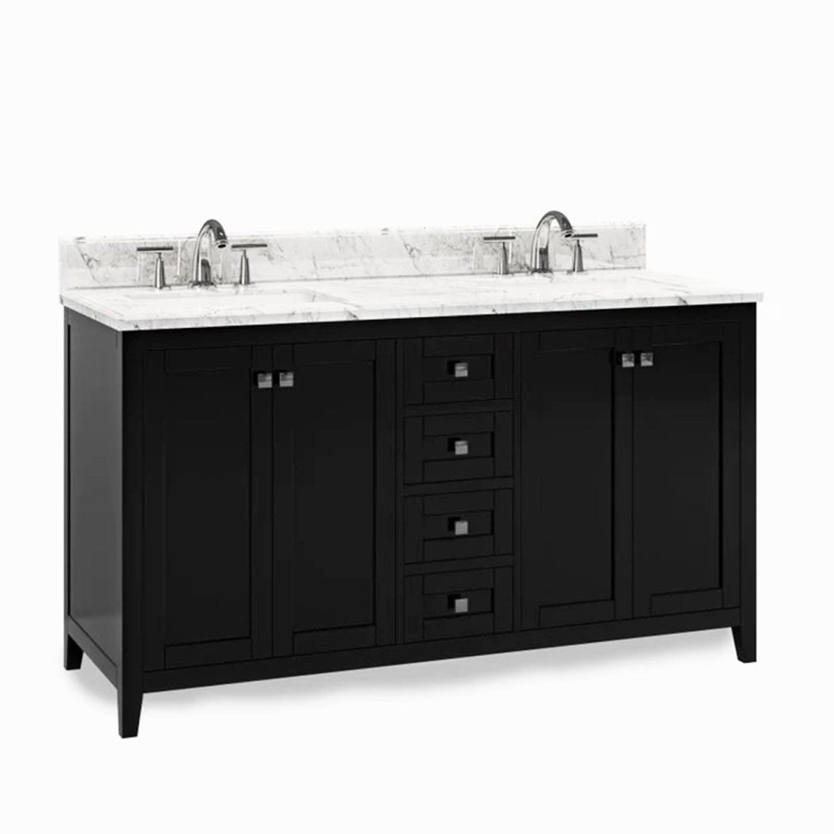 Coltrane Espresso Freestanding Solid Wood Bathroom Vanity With Premium Carrara Natural Marble Sink Top with 4 In. Backsplash - BUILDMYPLACE