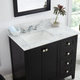 Coltrane Espresso Freestanding Solid Wood Bathroom Vanity With Premium Carrara Natural Marble Sink Top with 4 In. Backsplash - BUILDMYPLACE