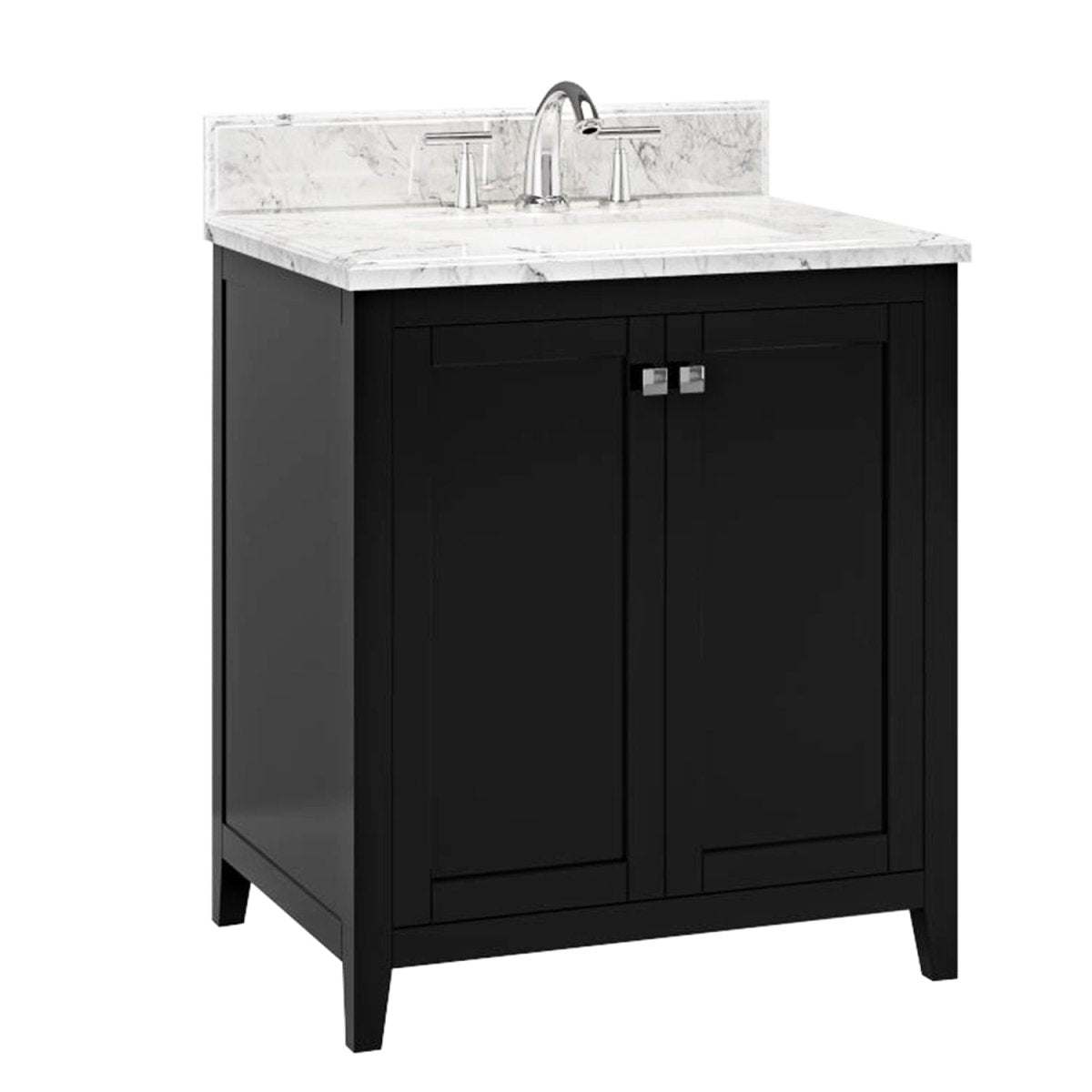 Coltrane Espresso Freestanding Solid Wood Bathroom Vanity With Premium Carrara Natural Marble Sink Top with 4 In. Backsplash - BUILDMYPLACE