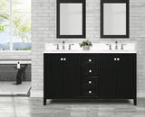 Coltrane Espresso Freestanding Solid Wood Bathroom Vanity With Premium Carrara Natural Marble Sink Top with 4 In. Backsplash - BUILDMYPLACE