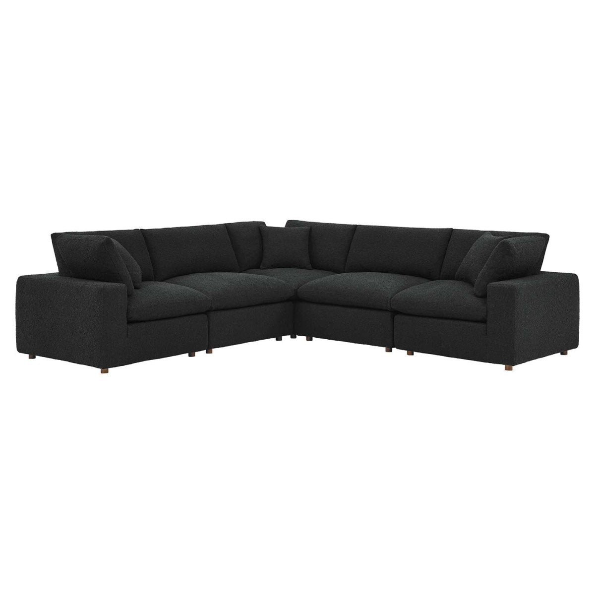 Commix Down Filled Overstuffed Boucle 5-Piece Sectional Sofa - BUILDMYPLACE