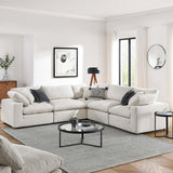 Commix Down Filled Overstuffed Boucle 5 - Piece Sectional Sofa - BUILDMYPLACE