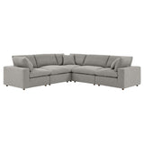 Commix Down Filled Overstuffed Boucle 5 - Piece Sectional Sofa - BUILDMYPLACE