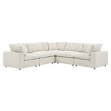 Commix Down Filled Overstuffed Boucle 5 - Piece Sectional Sofa - BUILDMYPLACE