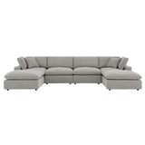 Commix Down Filled Overstuffed Boucle 6 - Piece Sectional Sofa - BUILDMYPLACE