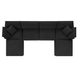 Commix Down Filled Overstuffed Boucle 6 - Piece Sectional Sofa - BUILDMYPLACE