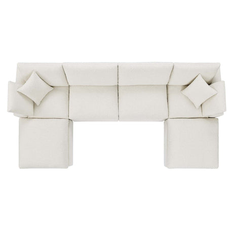 Commix Down Filled Overstuffed Boucle 6 - Piece Sectional Sofa - BUILDMYPLACE