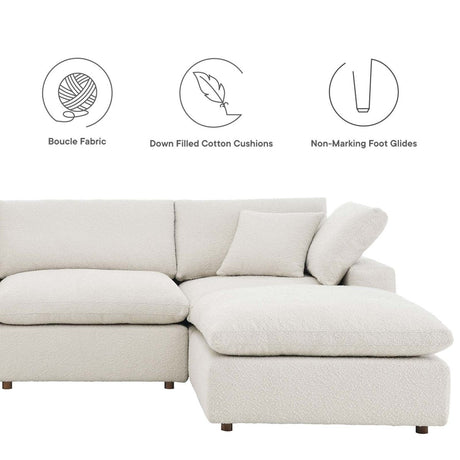 Commix Down Filled Overstuffed Boucle 6 - Piece Sectional Sofa - BUILDMYPLACE