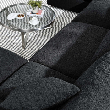 Commix Down Filled Overstuffed Boucle 6 - Piece Sectional Sofa - BUILDMYPLACE