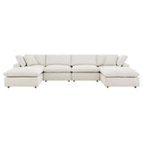 Commix Down Filled Overstuffed Boucle 6 - Piece Sectional Sofa - BUILDMYPLACE