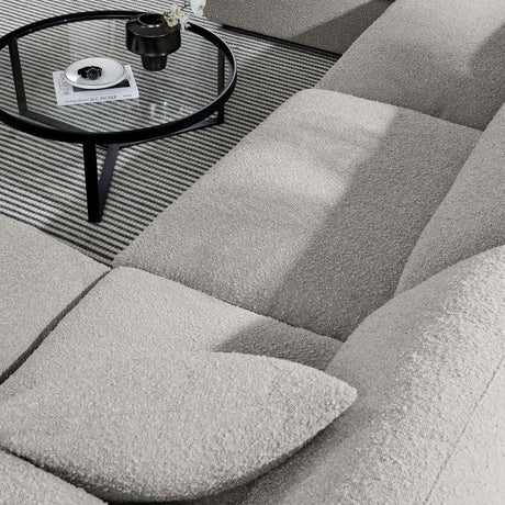 Commix Down Filled Overstuffed Boucle 6 - Piece Sectional Sofa - BUILDMYPLACE