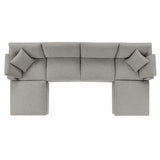 Commix Down Filled Overstuffed Boucle 6 - Piece Sectional Sofa - BUILDMYPLACE