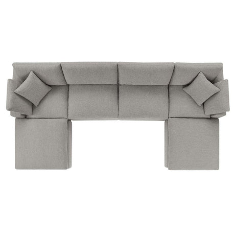 Commix Down Filled Overstuffed Boucle 6 - Piece Sectional Sofa - BUILDMYPLACE