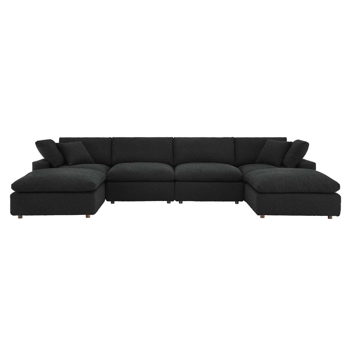 Commix Down Filled Overstuffed Boucle 6-Piece Sectional Sofa - BUILDMYPLACE