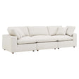 Commix Down Filled Overstuffed Boucle Fabric 3 - Seater Sofa - BUILDMYPLACE
