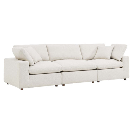 Commix Down Filled Overstuffed Boucle Fabric 3 - Seater Sofa - BUILDMYPLACE