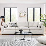 Commix Down Filled Overstuffed Boucle Fabric 3 - Seater Sofa - BUILDMYPLACE