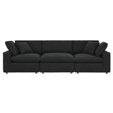 Commix Down Filled Overstuffed Boucle Fabric 3 - Seater Sofa - BUILDMYPLACE