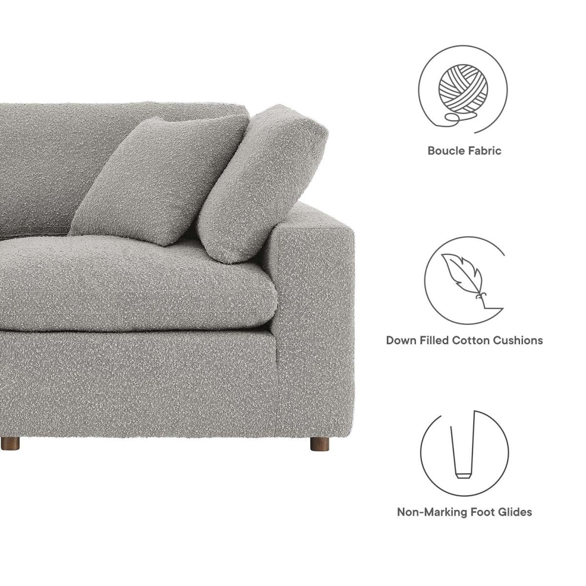Commix Down Filled Overstuffed Boucle Fabric 4 - Seater Sofa - BUILDMYPLACE
