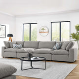 Commix Down Filled Overstuffed Boucle Fabric 4 - Seater Sofa - BUILDMYPLACE