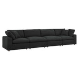 Commix Down Filled Overstuffed Boucle Fabric 4 - Seater Sofa - BUILDMYPLACE