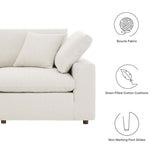 Commix Down Filled Overstuffed Boucle Fabric 4 - Seater Sofa - BUILDMYPLACE