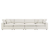 Commix Down Filled Overstuffed Boucle Fabric 4 - Seater Sofa - BUILDMYPLACE