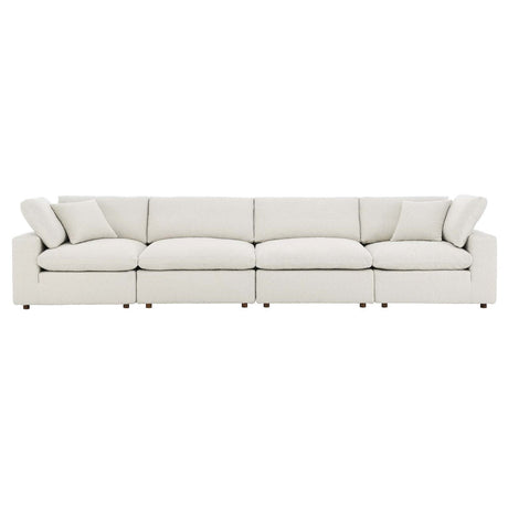 Commix Down Filled Overstuffed Boucle Fabric 4 - Seater Sofa - BUILDMYPLACE