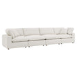 Commix Down Filled Overstuffed Boucle Fabric 4 - Seater Sofa - BUILDMYPLACE