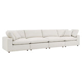 Commix Down Filled Overstuffed Boucle Fabric 4 - Seater Sofa - BUILDMYPLACE