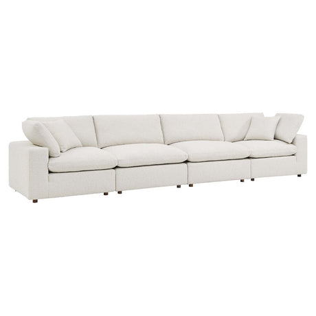 Commix Down Filled Overstuffed Boucle Fabric 4 - Seater Sofa - BUILDMYPLACE