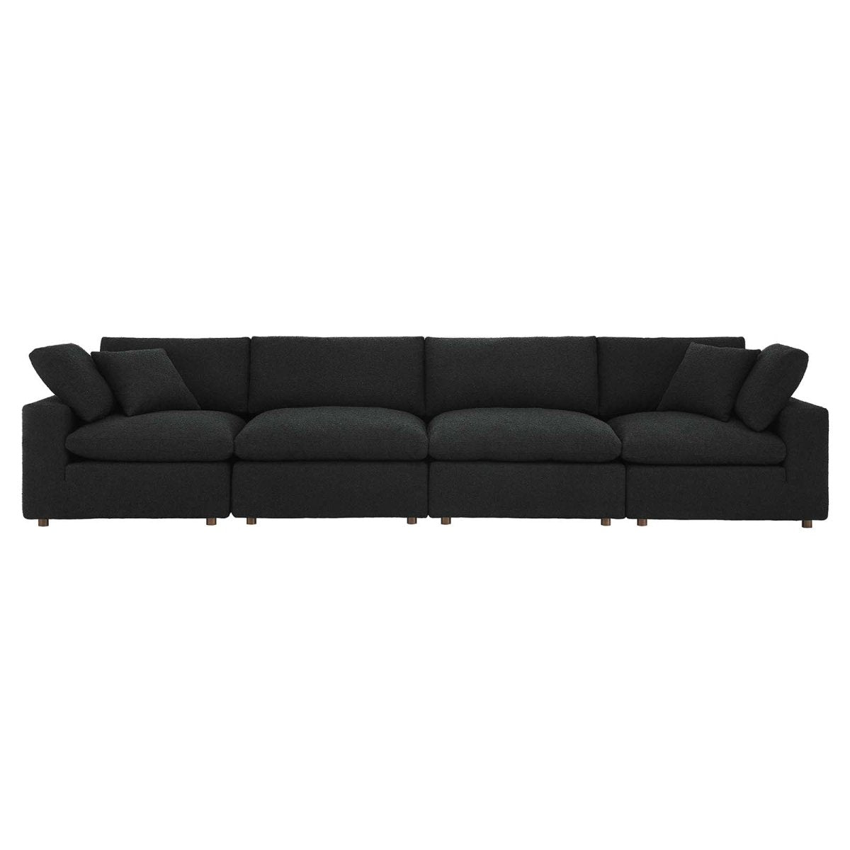 Commix Down Filled Overstuffed Boucle Fabric 4 - Seater Sofa - BUILDMYPLACE