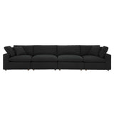 Commix Down Filled Overstuffed Boucle Fabric 4 - Seater Sofa - BUILDMYPLACE
