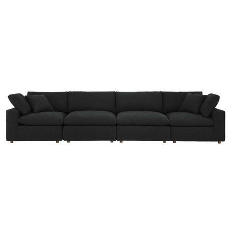 Commix Down Filled Overstuffed Boucle Fabric 4 - Seater Sofa - BUILDMYPLACE