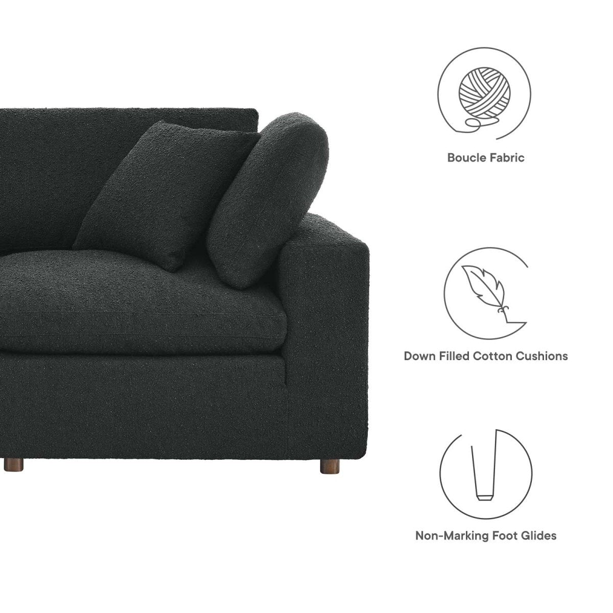 Commix Down Filled Overstuffed Boucle Fabric 4 - Seater Sofa - BUILDMYPLACE