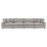 Commix Down Filled Overstuffed Boucle Fabric 4 - Seater Sofa - BUILDMYPLACE