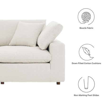 Commix Down Filled Overstuffed Boucle Fabric 8 - Piece Sectional Sofa - BUILDMYPLACE