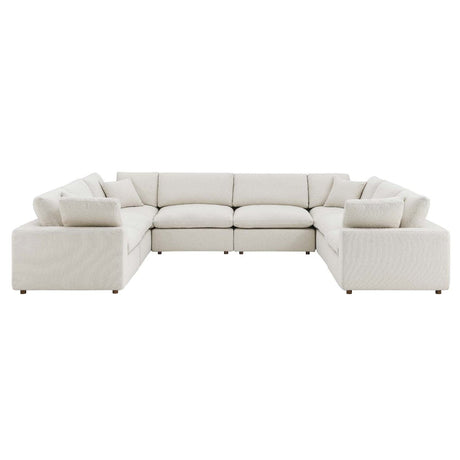 Commix Down Filled Overstuffed Boucle Fabric 8 - Piece Sectional Sofa - BUILDMYPLACE