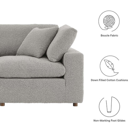 Commix Down Filled Overstuffed Boucle Fabric 8 - Piece Sectional Sofa - BUILDMYPLACE