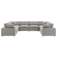 Commix Down Filled Overstuffed Boucle Fabric 8 - Piece Sectional Sofa - BUILDMYPLACE