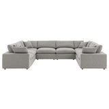 Commix Down Filled Overstuffed Boucle Fabric 8 - Piece Sectional Sofa - BUILDMYPLACE
