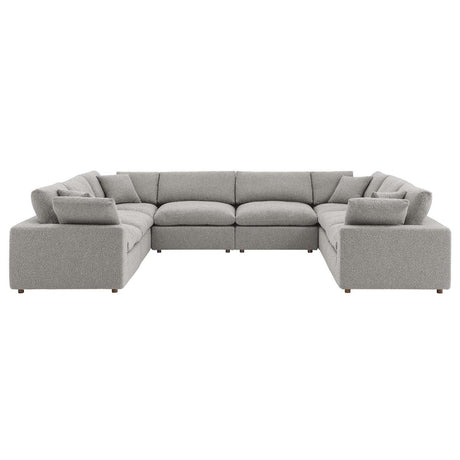 Commix Down Filled Overstuffed Boucle Fabric 8 - Piece Sectional Sofa - BUILDMYPLACE
