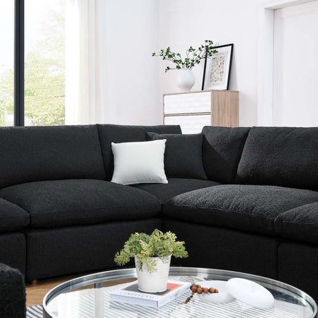 Commix Down Filled Overstuffed Boucle Fabric 8 - Piece Sectional Sofa - BUILDMYPLACE