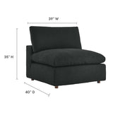 Commix Down Filled Overstuffed Boucle Fabric Armless Chair - BUILDMYPLACE