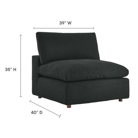 Commix Down Filled Overstuffed Boucle Fabric Armless Chair - BUILDMYPLACE