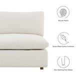 Commix Down Filled Overstuffed Boucle Fabric Armless Chair - BUILDMYPLACE