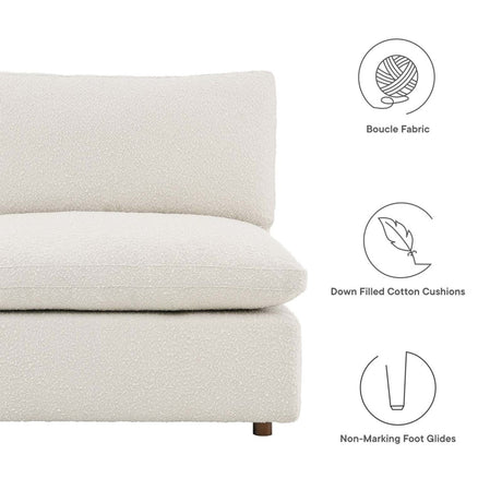 Commix Down Filled Overstuffed Boucle Fabric Armless Chair - BUILDMYPLACE