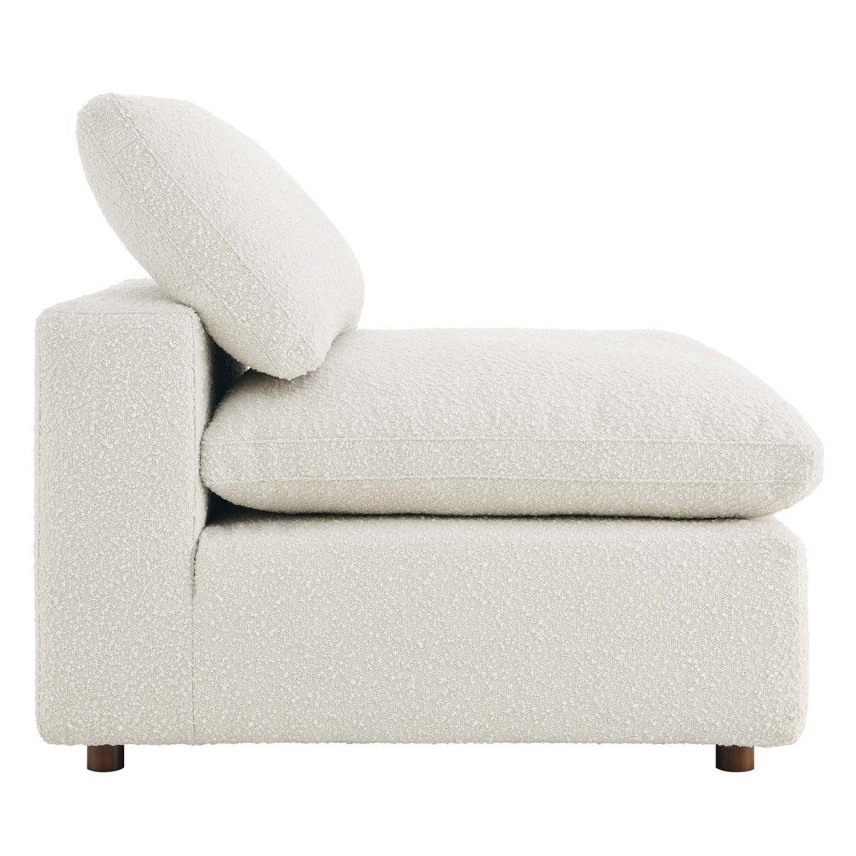 Commix Down Filled Overstuffed Boucle Fabric Armless Chair - BUILDMYPLACE
