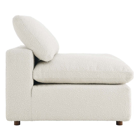 Commix Down Filled Overstuffed Boucle Fabric Armless Chair - BUILDMYPLACE